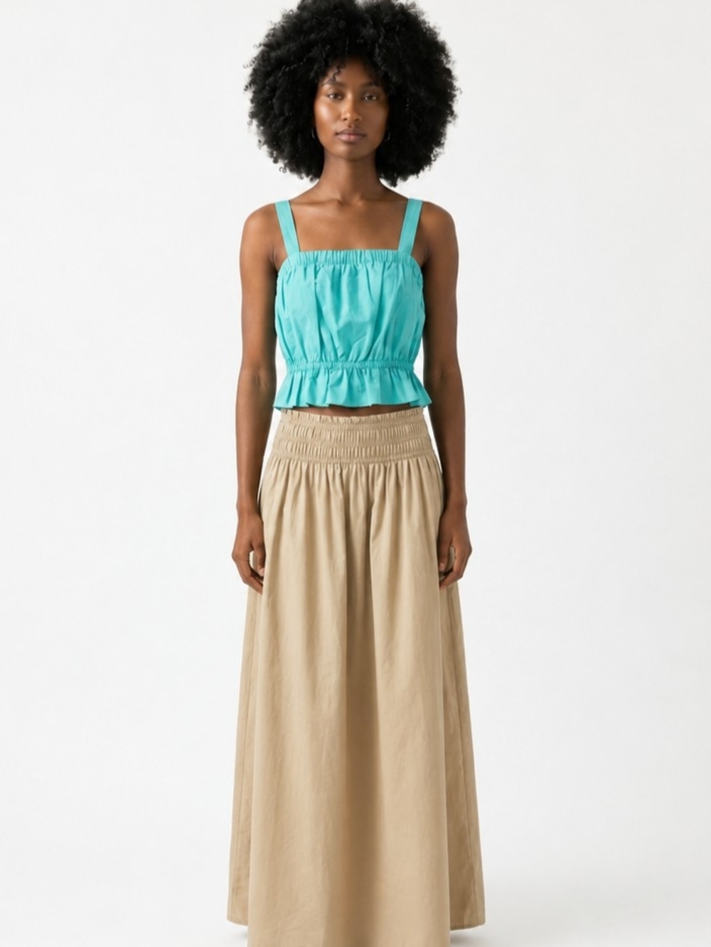 Banana Republic Convertible Elastic Gather Top in Aqua Tides